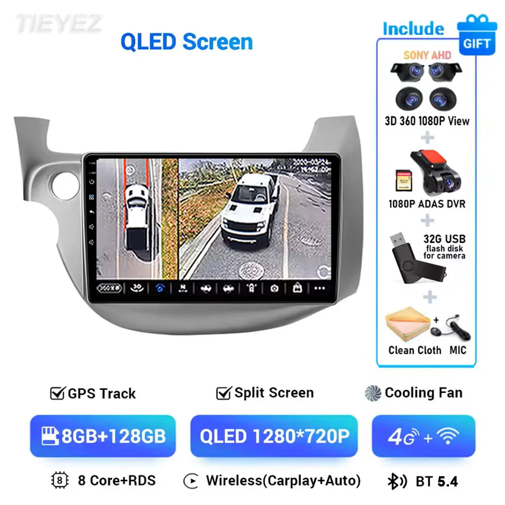 Android 15 Car Radio For Honda Fit Jazz 2008-2013 2din Android 12 Carplay Multimidia Video Player Navigation GPS Head Unit