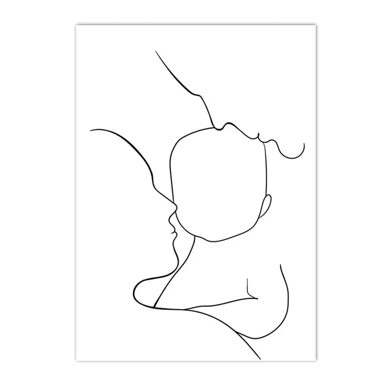 Love Hands Abstract Line Canvas Painting Family Portrait Print Mom Dad Daughter Son Art Poster Nordic Wall Pictures Home Decor