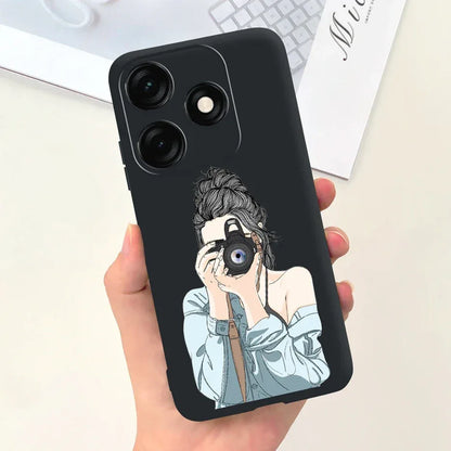 For Tecno Spark 20 Case Spark 20C BG7n Prety Girls Butterfly Painted Phone Case For Tecno Spark 20 Pro Spark20 C Soft TPU Fundas