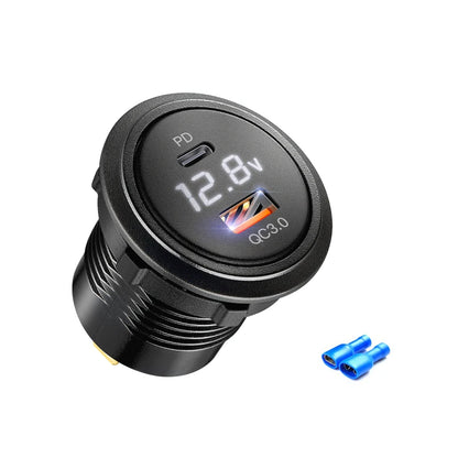 12v usb socket with voltmeter  usb c fast charge car charger for  bmw e46 bmw e61 e60 bmw f30 bmw f10 f20 e39 e90 e91 bmw x3 e83