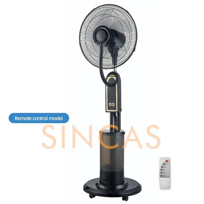 Mist Cooling Floor Fan with Remote 3-Speed High Airflow Portable Quiet Wide Oscillation Detachable Humidification Home Office