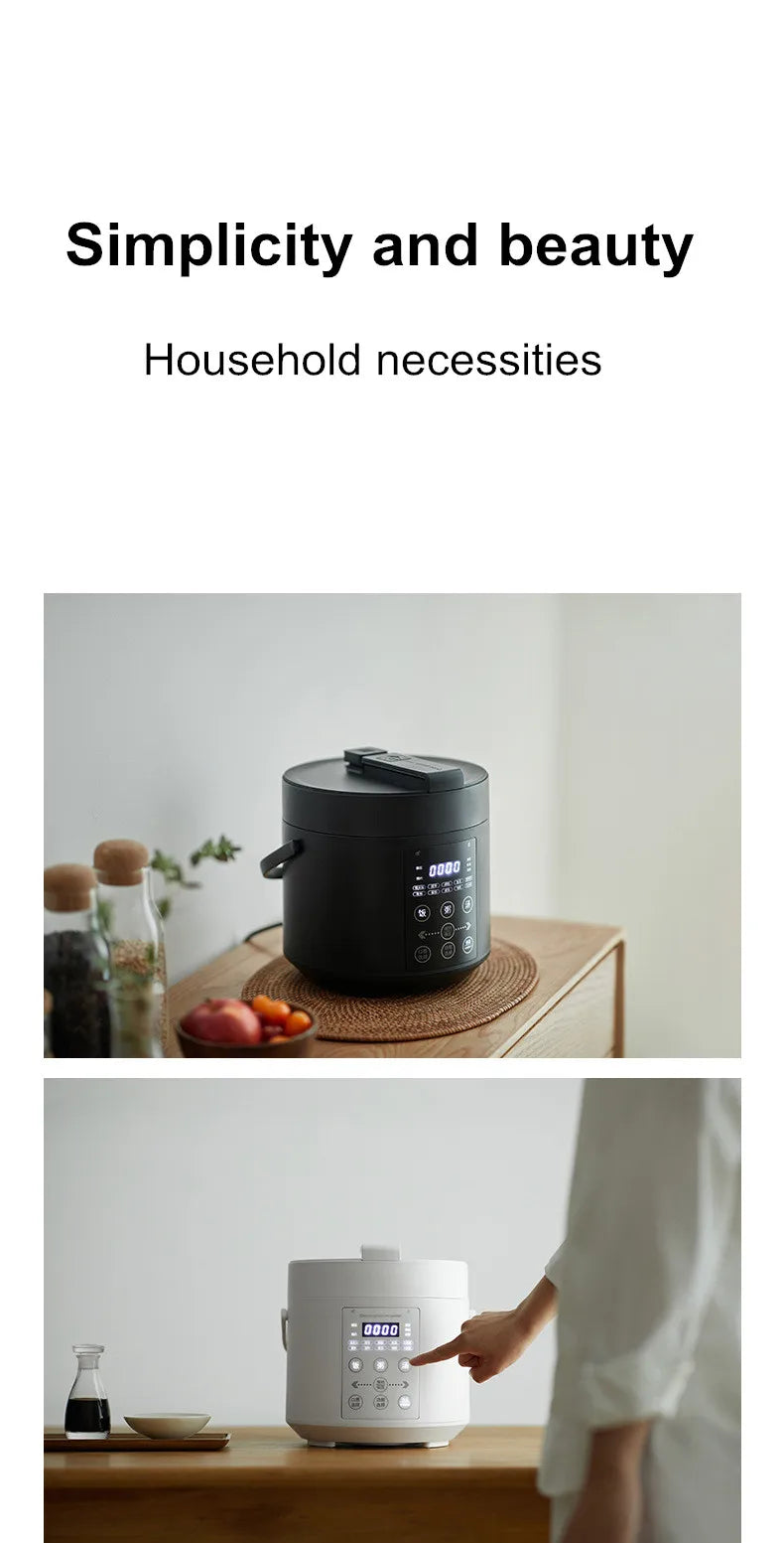750W 2L Electric Rice Cooker Ceramic Glaze Pot 24H Pressure Cooker Multifunctional Automatic Rice Cooker for Small Kitchens