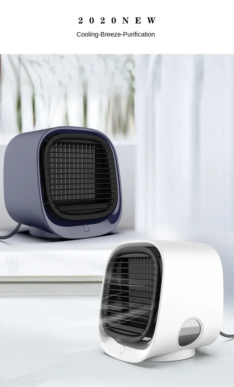New Desktop Water Cooling Fan Mini Refrigeration Air Conditioner USB Air Cooler Convenient Mobile Humidification High Wind Spray