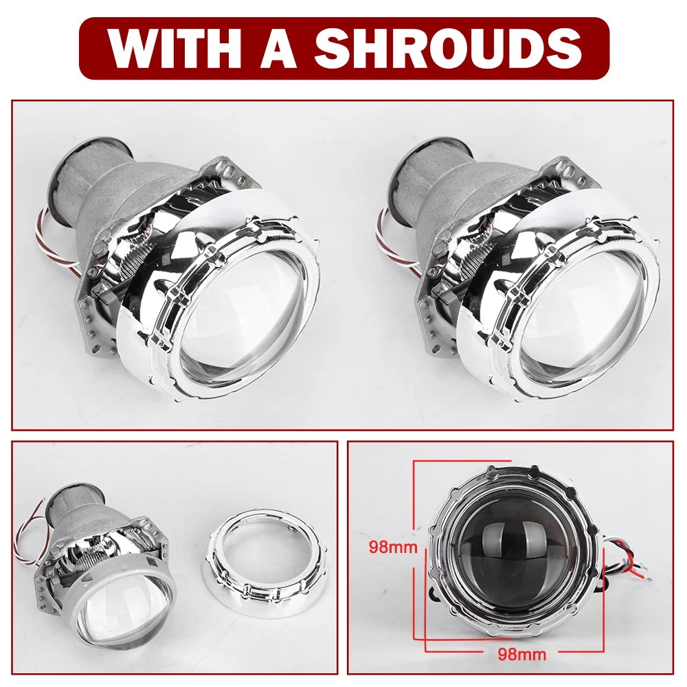 3 inch Projector Lens H7 For Hella 3R Headlights Retrofit Kit Single Xenon Moto Low Beam Auto Lamp H7 D2S D2H LED HID Car Light