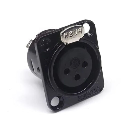 Male Female Panel Audio Microphone HF XLR 3pin Jack Plug Connector Black silver YS145BG YS146BG Copper Contact XLR Metal Socket