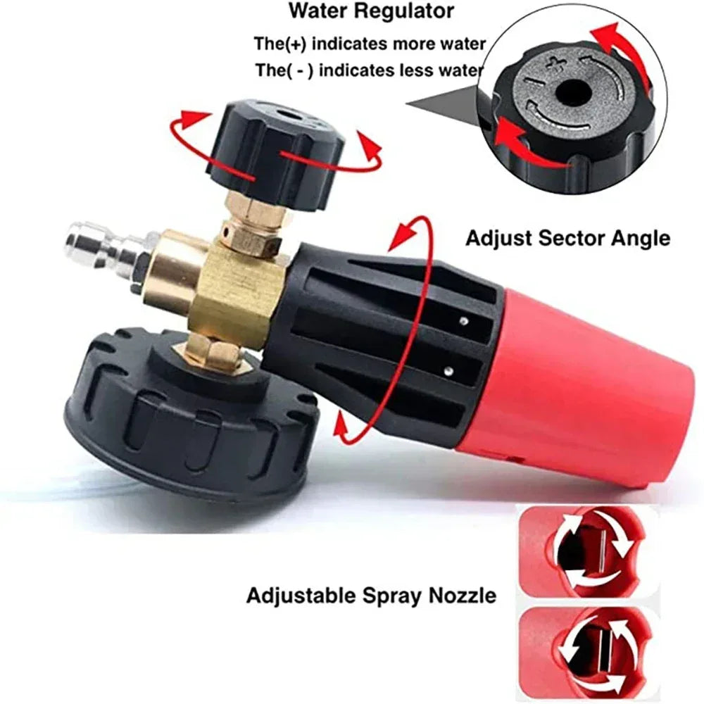 High Pressure Washer Gun & Foam Cannon Kit - 1/4" Quick Connect with M22-14 Adapter for Karcher K/Nilfisk/Bosch Washer
