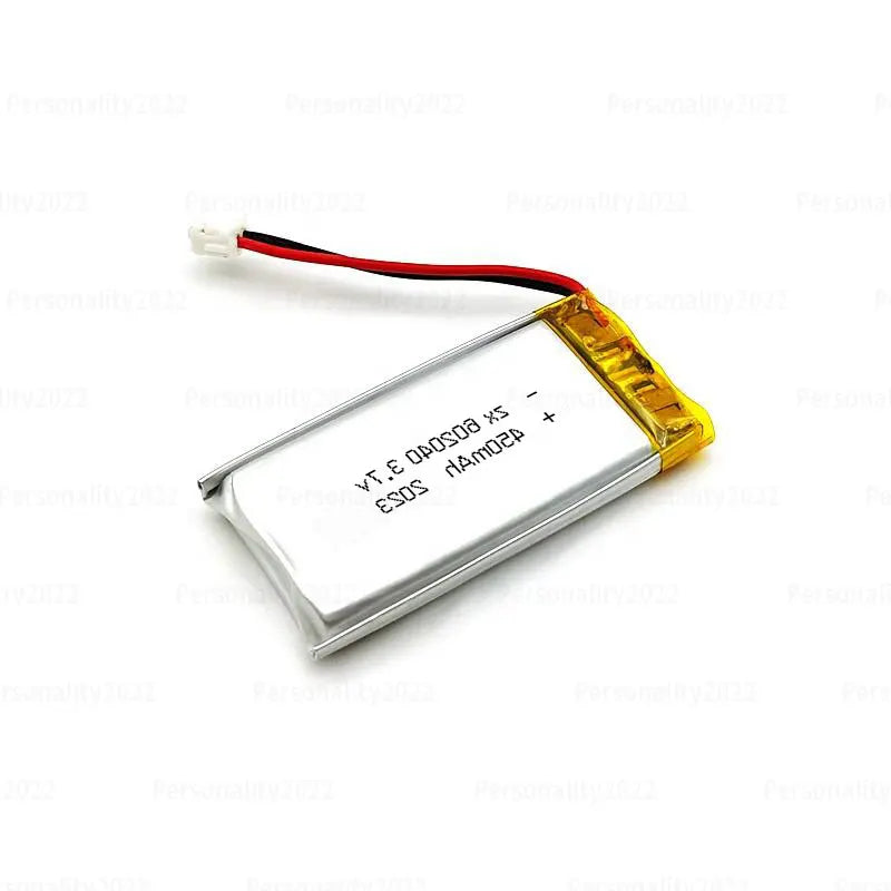 602040 Li Po Battery 3.7V Lithium Batteries 450mAh Lipo Rechargeable Cell for Smart Wearable Walkie Talkie GPS PSP Game Console