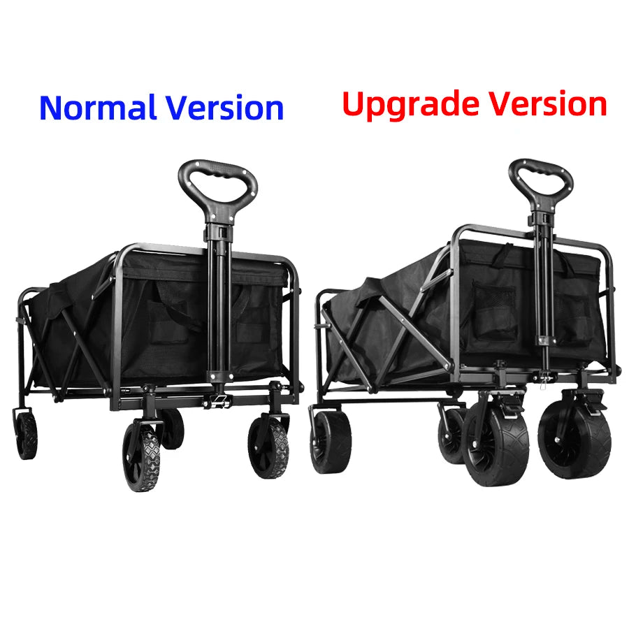 Heavy Duty Outdoor Folding Wagon Cart Large Capacity Collapsible Utility Wagon Trolley Portable Garden Beach Camping Equipment
