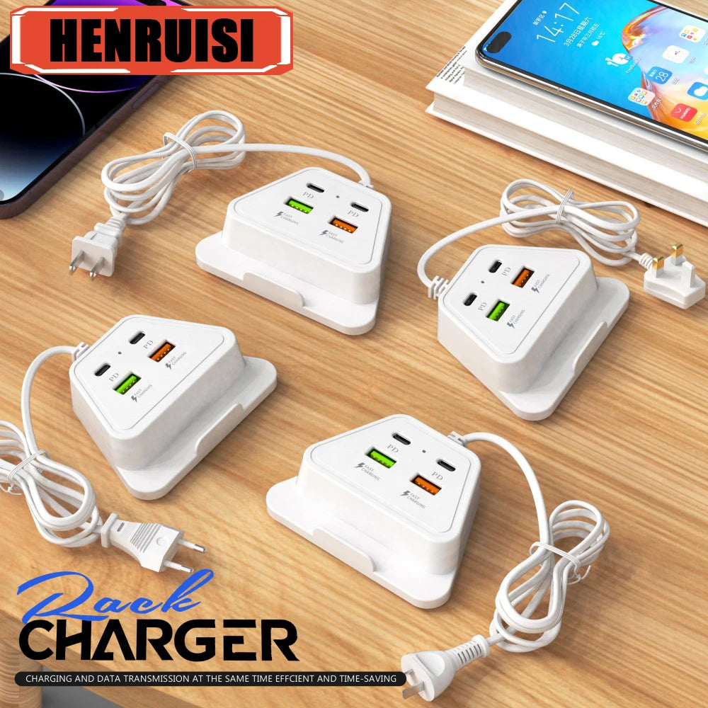 Universal Power Strip Electric Socket EU UK US Plug Desktop Socket Mobile Phones Charger Adapter For iPhone Samsung Xiaomi POCO