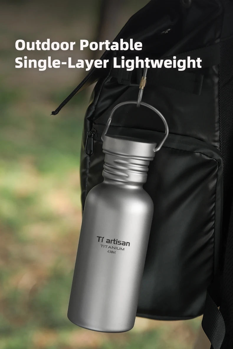 Tiartisan PureTitanium Sports Bottle Outdoor Ultralight Portable Cycling Water Bottle Reusable Drinking Bottle