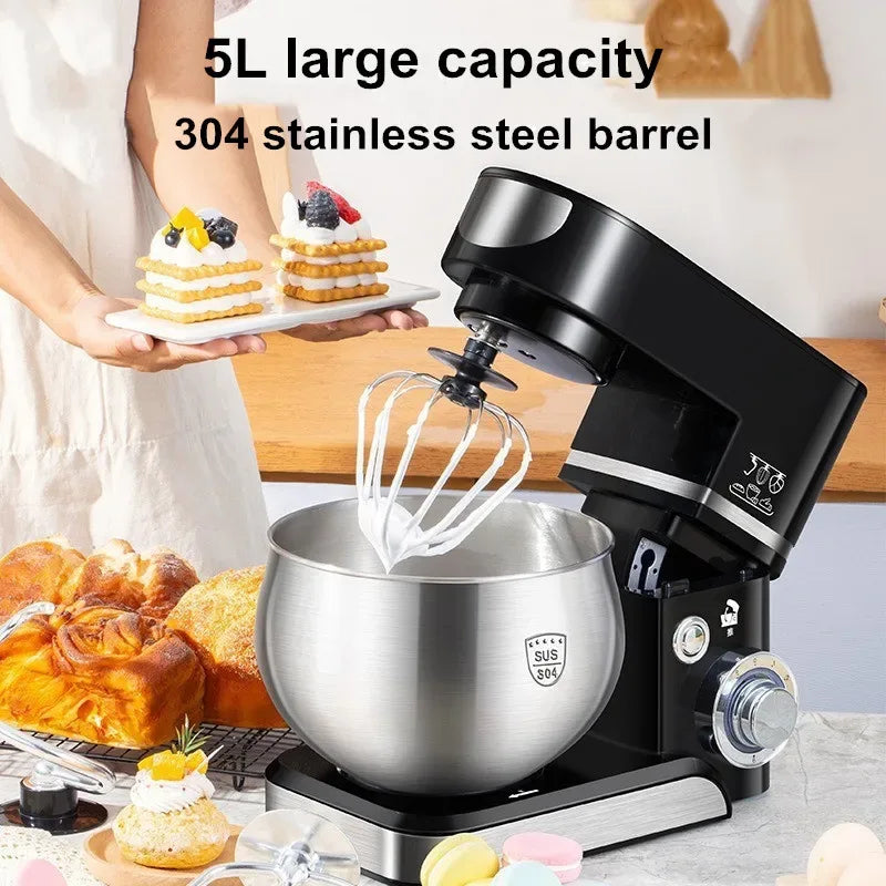 5L Stand Mixer – 3-in-1 Multifunctional Kitchen Machine with Dough Hook, Beater & Whisk,1000W Powerful Motor for Baking/Cooking