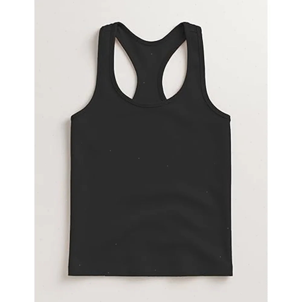 Boys Round Neck Sleeveless Stretch Undershirt Girls Seamless Cotton Wide Strap Racerback Tank Children Kids Vests 2T-14 Years