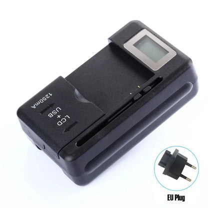 Mobile Battery Charger Universal LCD Indicator Screen USB-Port For Cell Phone Chargers 32-55mm Battery Charging US UK EU Plug