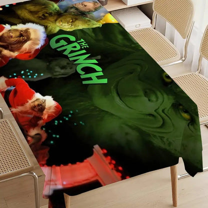 Classic Film G-Grinch-ES Christmas Table Cloth Stain Resistant Decorative Washable Tablecloths Birthday Party Dining table