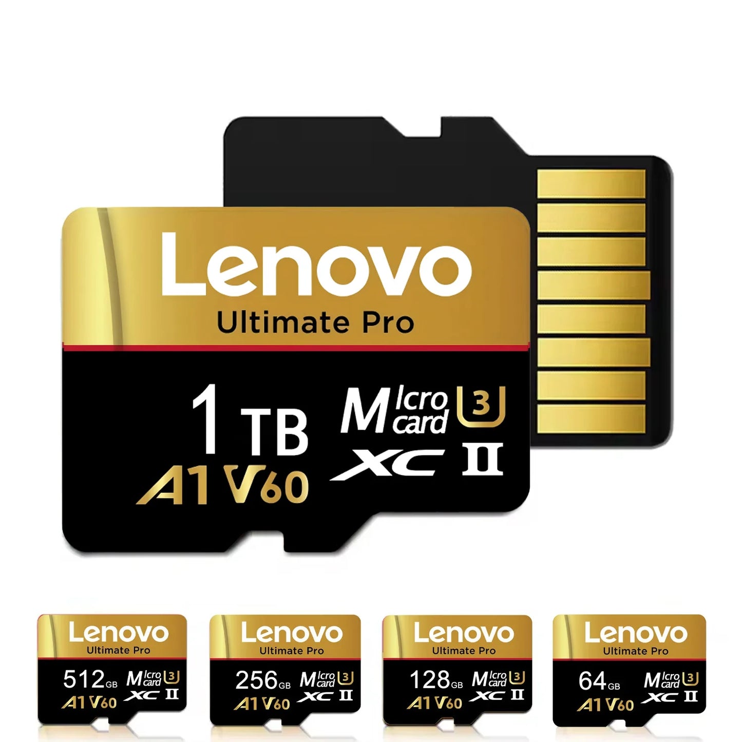 Lenovo SD Memory Card 2TB 1TB 512GB 128GB 256GB Micro SD Card V60 U3 Flash Cards TF Card Memory Microsd For Insta360 DJI Drone
