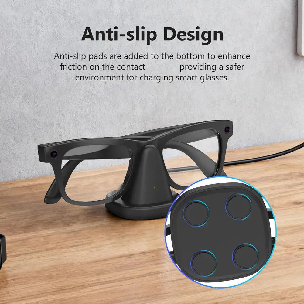 Smart AI Glasses Base Charging Dock For Ray Ban Meta Fast Charging Mini Non-slip Portable Charging Dock Smart Accessories