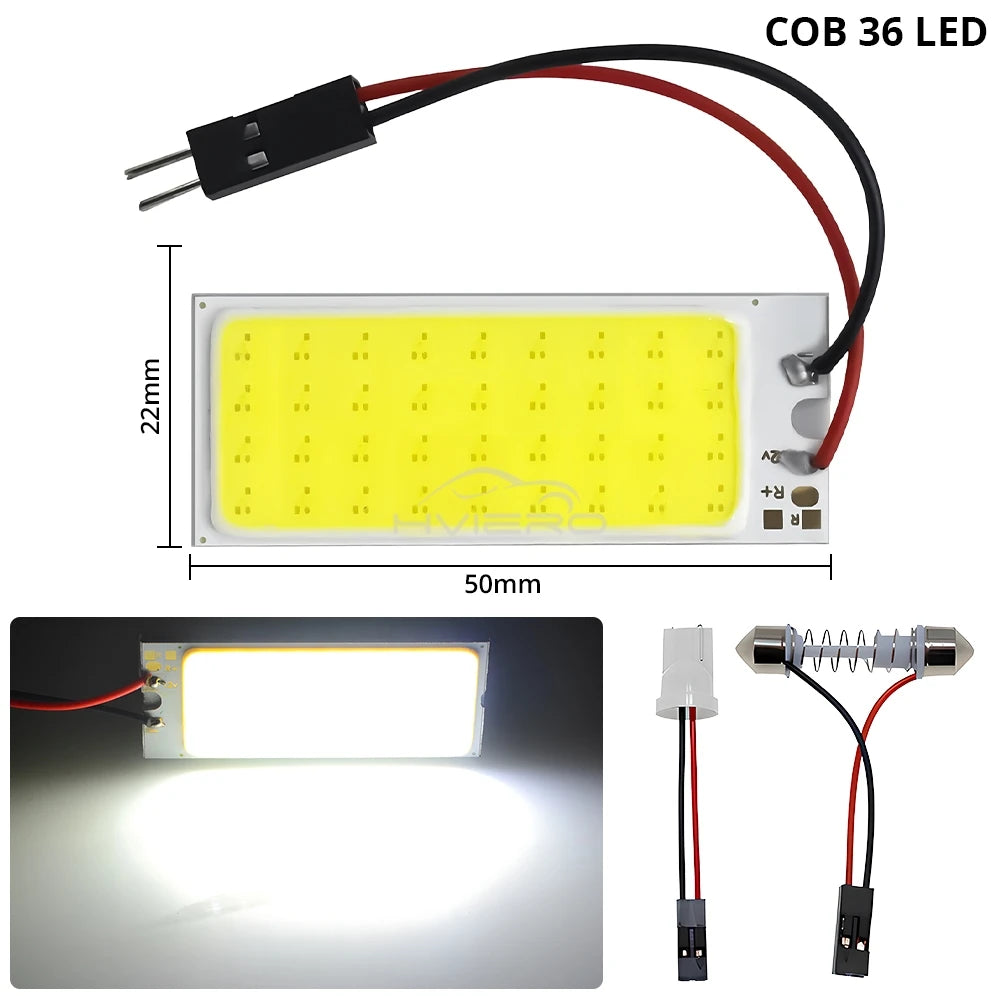 T10 C5W Car Led Cob 16/24/36/48SMD White Parking Bulb Auto Interior Reading Panel Lamp Super Bright Festoon License Plate Lights