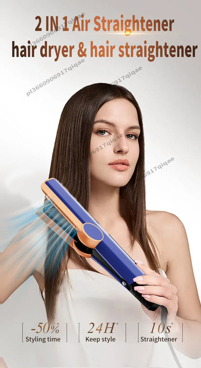 2 IN 1 Hair-care Airstrait Hair Straightener Hair Dryer Negative Ion Hair Styler Long-Lasting Styling Tool Hairdryer Machine