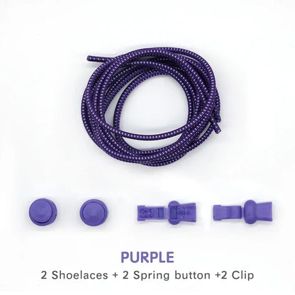 1 Pair of No Tie ShoesLaces Rubber Round Spring Lock Elastic Sneaker Shoelaces Laces Accessories Suitable for Kids Adult Lazy