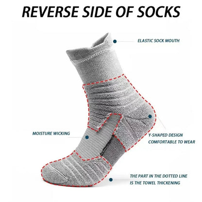 3 Pairs Men's Comfort Fit Cushion Performance Athletic Crew Socks For Outdoor Sports