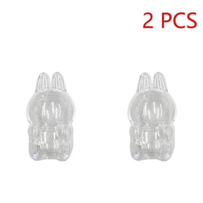 Transparent Macaron Doll Case For Labubu - Popmart Bubble Mart Storage Box, Dustproof Cover for Elf, Christmas New Year Gift