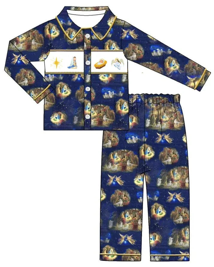 Boutique Kids Night Sleeping Bathrobe Dressing Gown Baby Robe Pajamas Toddler Boy Christmas Gingerbread Clothing Set
