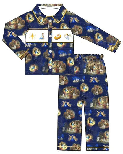 Boutique Kids Night Sleeping Bathrobe Dressing Gown Baby Robe Pajamas Toddler Boy Christmas Gingerbread Clothing Set