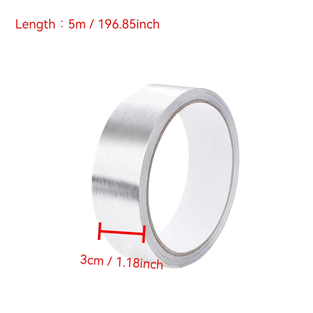 5-20m Kitchen Aluminum Foil Tape Waterproof Heat Resistant Heavy Duty 3/5cm Width Self Adhesive Seal Tape for Stove Gap Repair