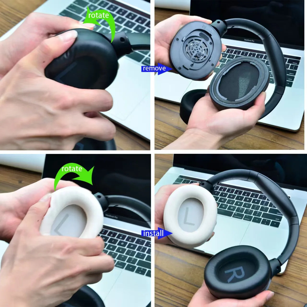 Original Ear pads for TOZO HT2 Headphones replacement HT2 headband pads cushion Earmuffs Ear pillows ear cushions hinge swivel