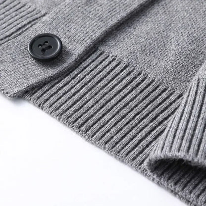 Men's  Autumn and Winter Casual Design Cardigan Thick Long Sleeved Button Up Jacket Cardigan Sweater