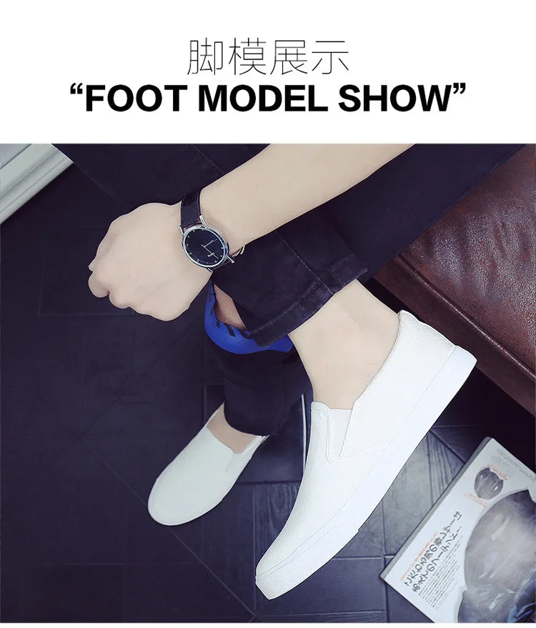 Men Casual Shoes Canvas Luxury 2025 Mens Loafers Breathable Slip on FlatsMale Vulcanized Shoes White Driving Shoes Plus Size 47