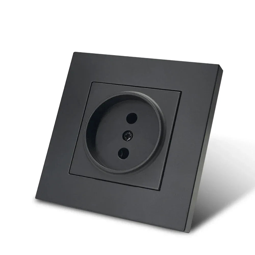Black 250V With Ground Paint Plastic Plugs Socket AC EU Standard Flame Retardant Electrical Outlets Classic Wall Embedded Socket