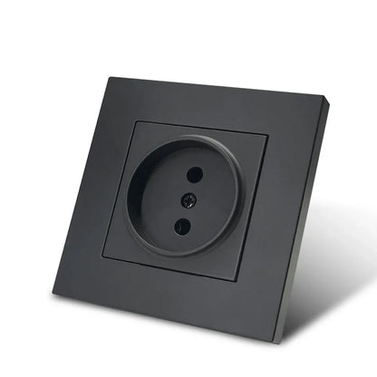 Black 250V With Ground Paint Plastic Plugs Socket AC EU Standard Flame Retardant Electrical Outlets Classic Wall Embedded Socket
