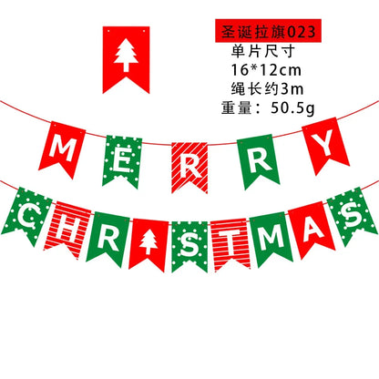 Christmas Banner Tree Ornaments Merry Decoration for Home 2025 Santa Claus Pendant Xmas Gifts New Year 2026 Flag Party Pulling