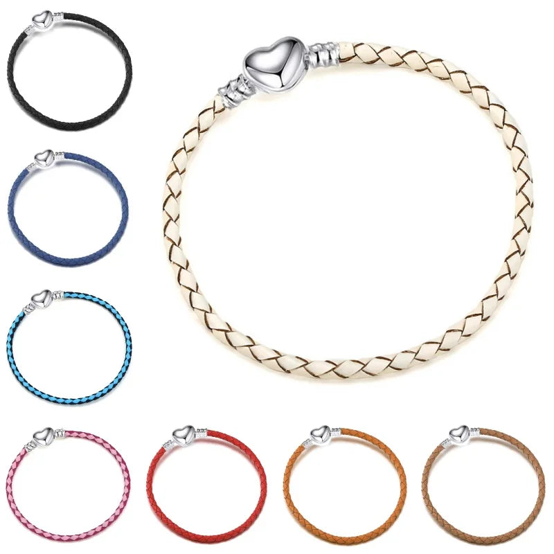 Double Circle Love Leather Rope Bracelet PU Basic Chain Accessories Valentine's Day Gift DIY Fine Jewelry