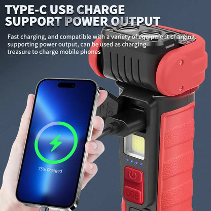 Mini Rotating LED Flashlight Ultra-Bright Emergency Flashlight Rotating Work Light Rechargeable Pocket Flashlight