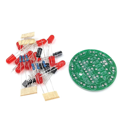 LED Round Water Lamp Production Kit Triode Sports Light Parts DIY Electronic Kit Fun Soldering Component Welding Skill Training