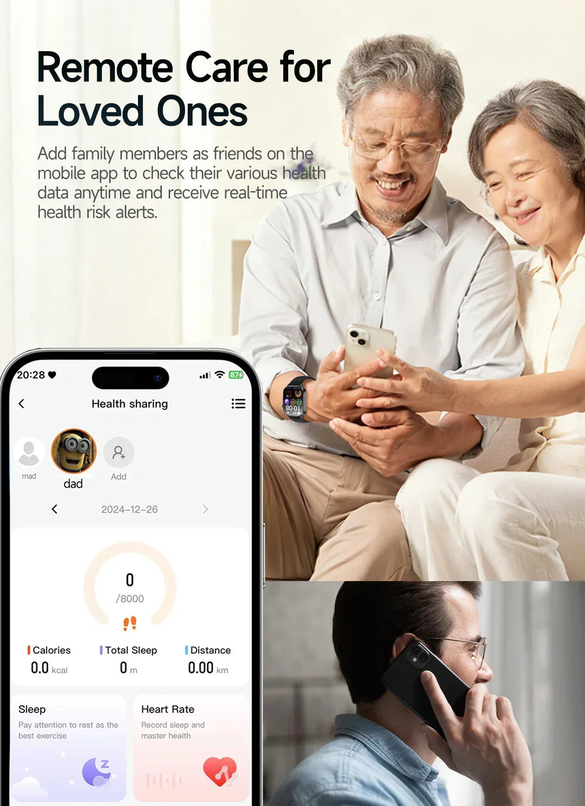 2026 New Health Smart Watch Precise Measurement ECG+PPG Blood Pressure Uric Acid Body Fat Analysis call SmartWatch For Men Women