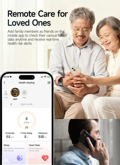 2026 New Health Smart Watch Precise Measurement ECG+PPG Blood Pressure Uric Acid Body Fat Analysis call SmartWatch For Men Women