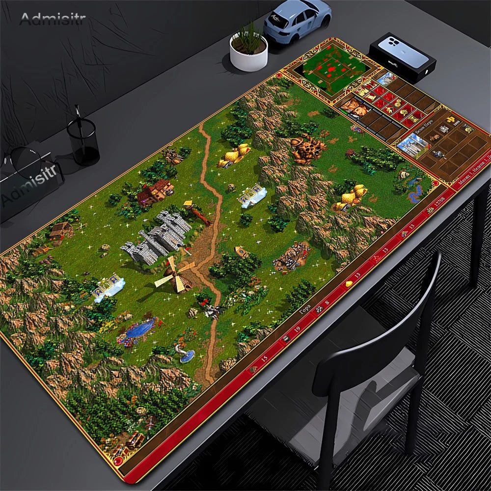 Anime Heroes of Might and Magic 3 Map Mousepad Gaming Laptops Keyboard Mat Desk Protector Deskmat Mats Laptop Gamer Mouse Pad