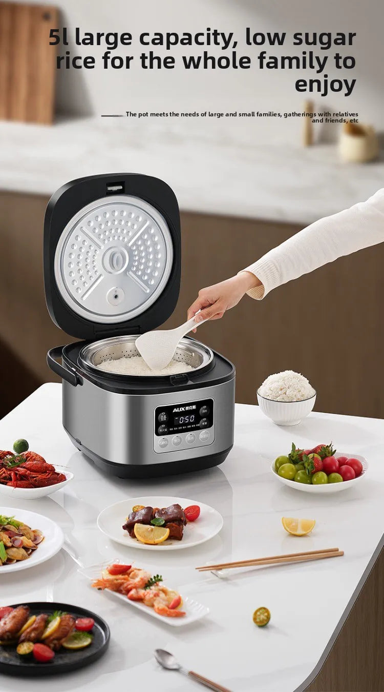 Low sugar rice cooker rice soup separation steaming 2-3L uncoated stainless steel rice cooker timer reservation
