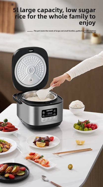 Low sugar rice cooker rice soup separation steaming 2-3L uncoated stainless steel rice cooker timer reservation