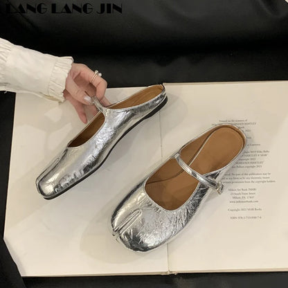 Women Tabi Ninja Slippers Brand Mules Soft Microfiber Comfy Flats Fashion Split Toe Slides Casual Loafer Shallow Ballerina Mujer