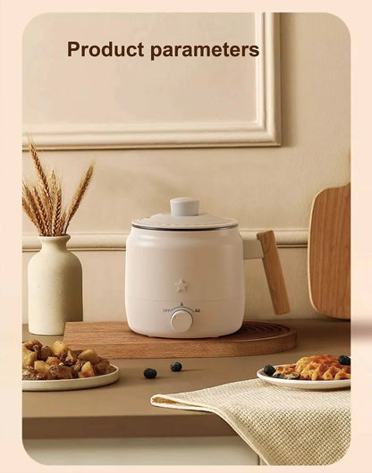 1.2L Electric Cooker Student Dormitory Low Power Noodle Cooker Multifunction Pot Portable Travel Mini Electric Hot Pot 200W