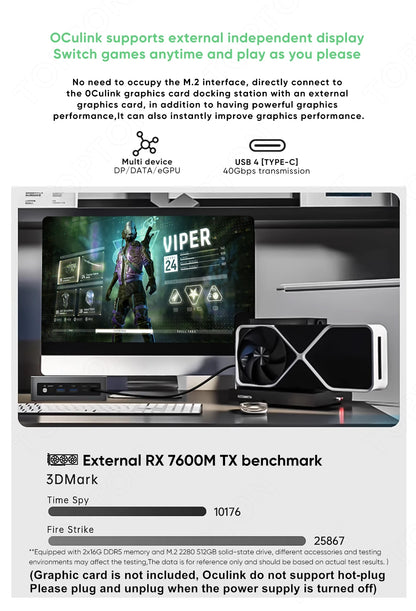 Topton 2x2.5G LAN Gaming Mini PC AMD Ryzen AI 9 H 465 HX 370 ES AI 7 ES OCuLink Desktop Computer Windows 11 WiFi6E For Open Claw