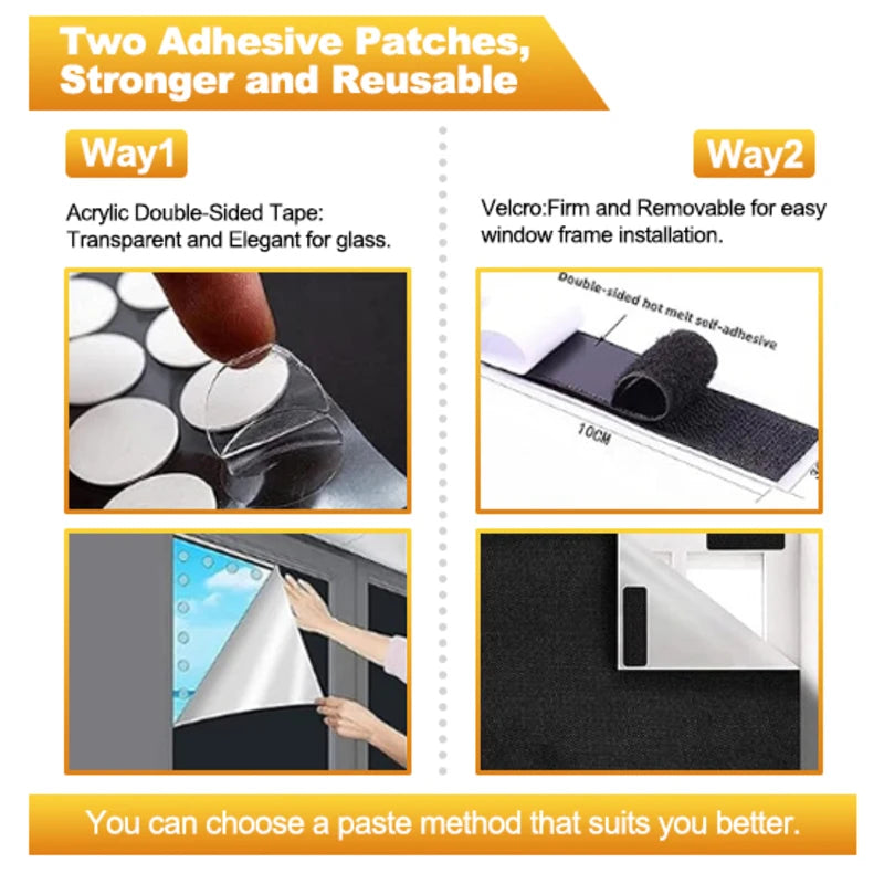 DIY Portable Travel 100% Blackout Curtain Portable Blocking Darkest Window Cloth for Living Room Home Non-perforated Black Cloth