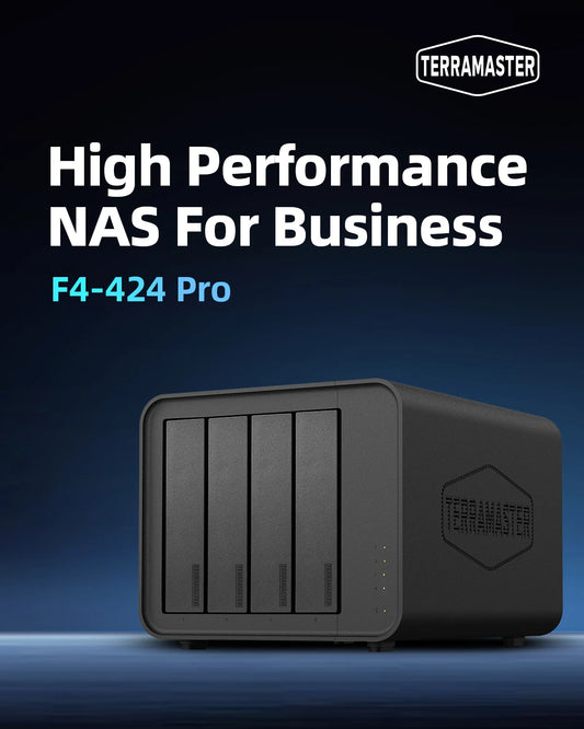 TERRAMASTER F4-424 Pro NAS Storage – 4Bay Core i3 8-Core 8-Thread CPU, 32GB DDR5 RAM, Network Attached Storage (Diskless) by PDG ibma
