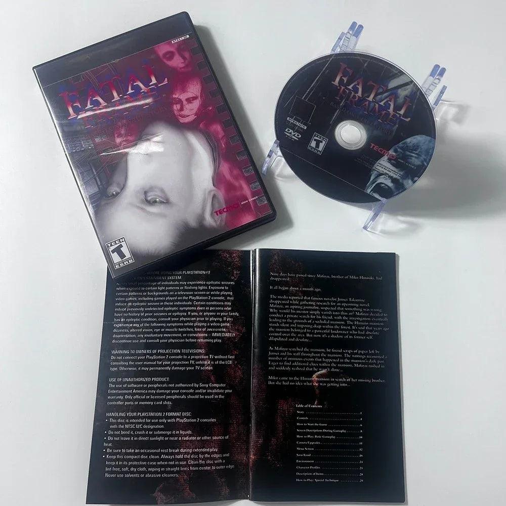 Retro video game Fatal Frame Series NTSC U/C Version copy digital burning disc DVD For PS direct reading modification machine