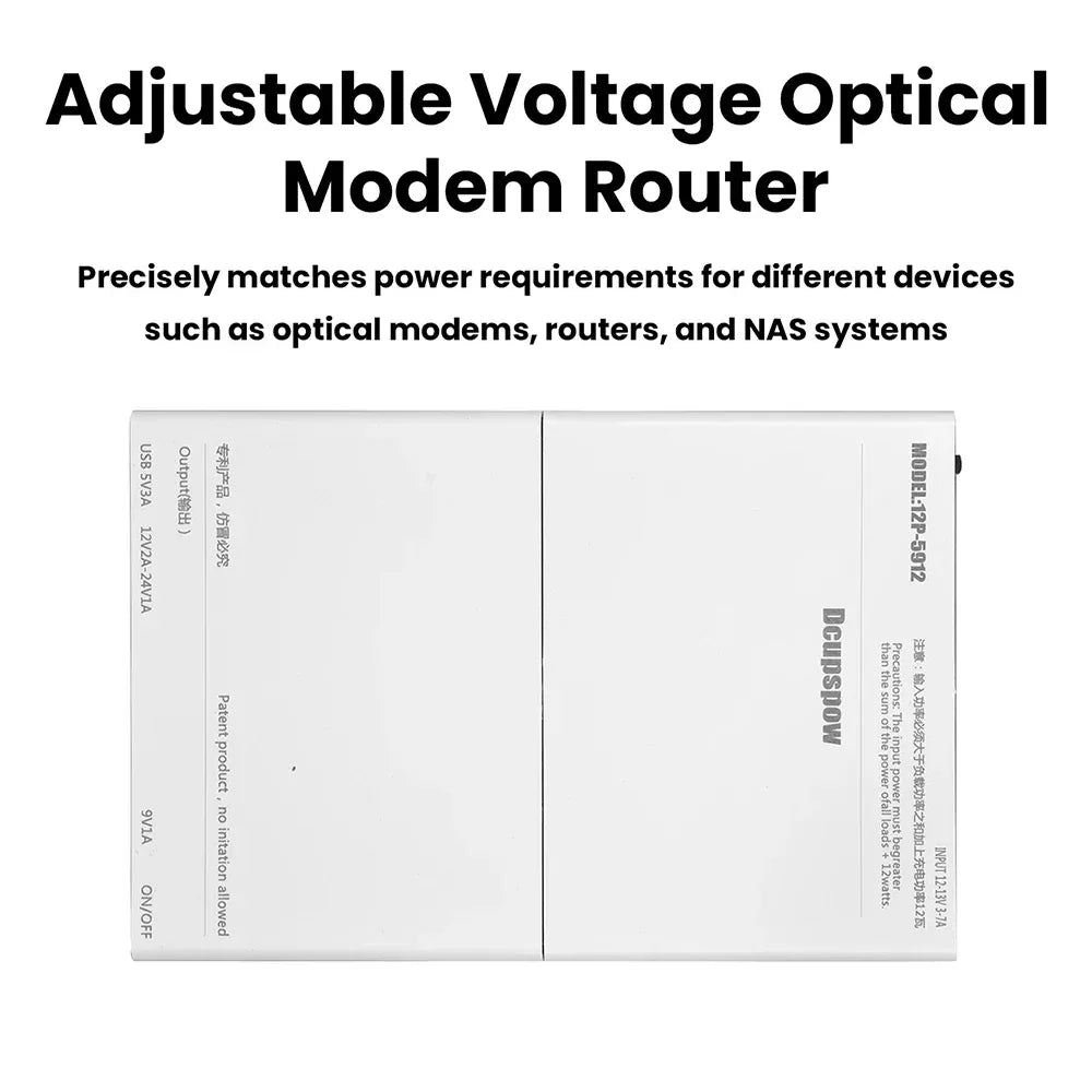 DC UPS 12-Cell Battery Power Supply Box Power Bank Kit 5V 9V 12V Output Optical Modem Router Uninterruptible Power Supply