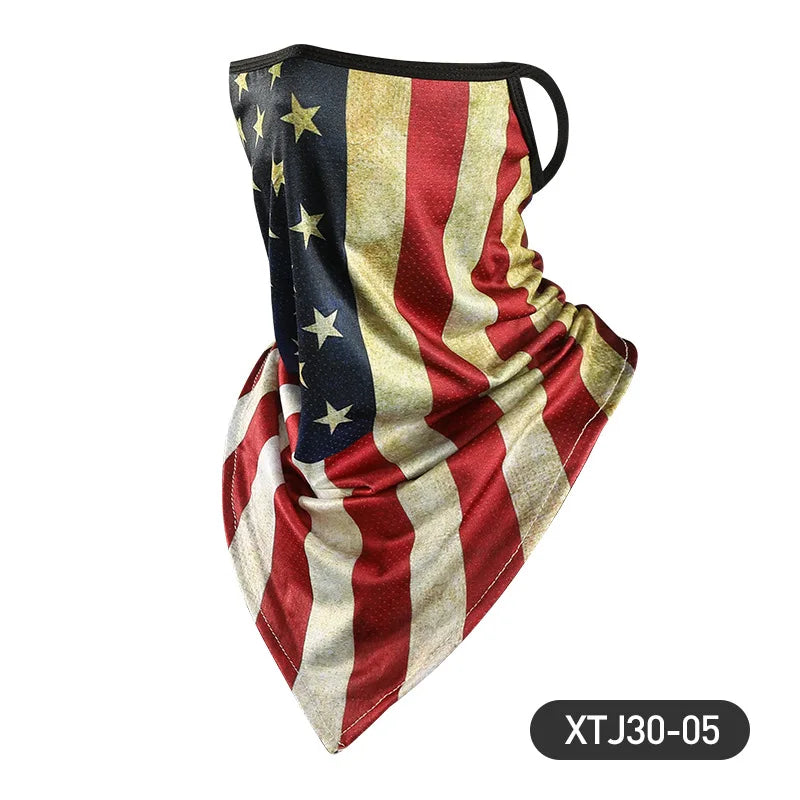 Motorcycle Cycling Face Mask for Men Neck Gaiter Scarf Skull Cap Sun Protection Cover Running Balaclava Bandana with Ear Loops